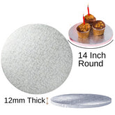 1 Board - 14" Round Cake Drums - Silver Cake Drum